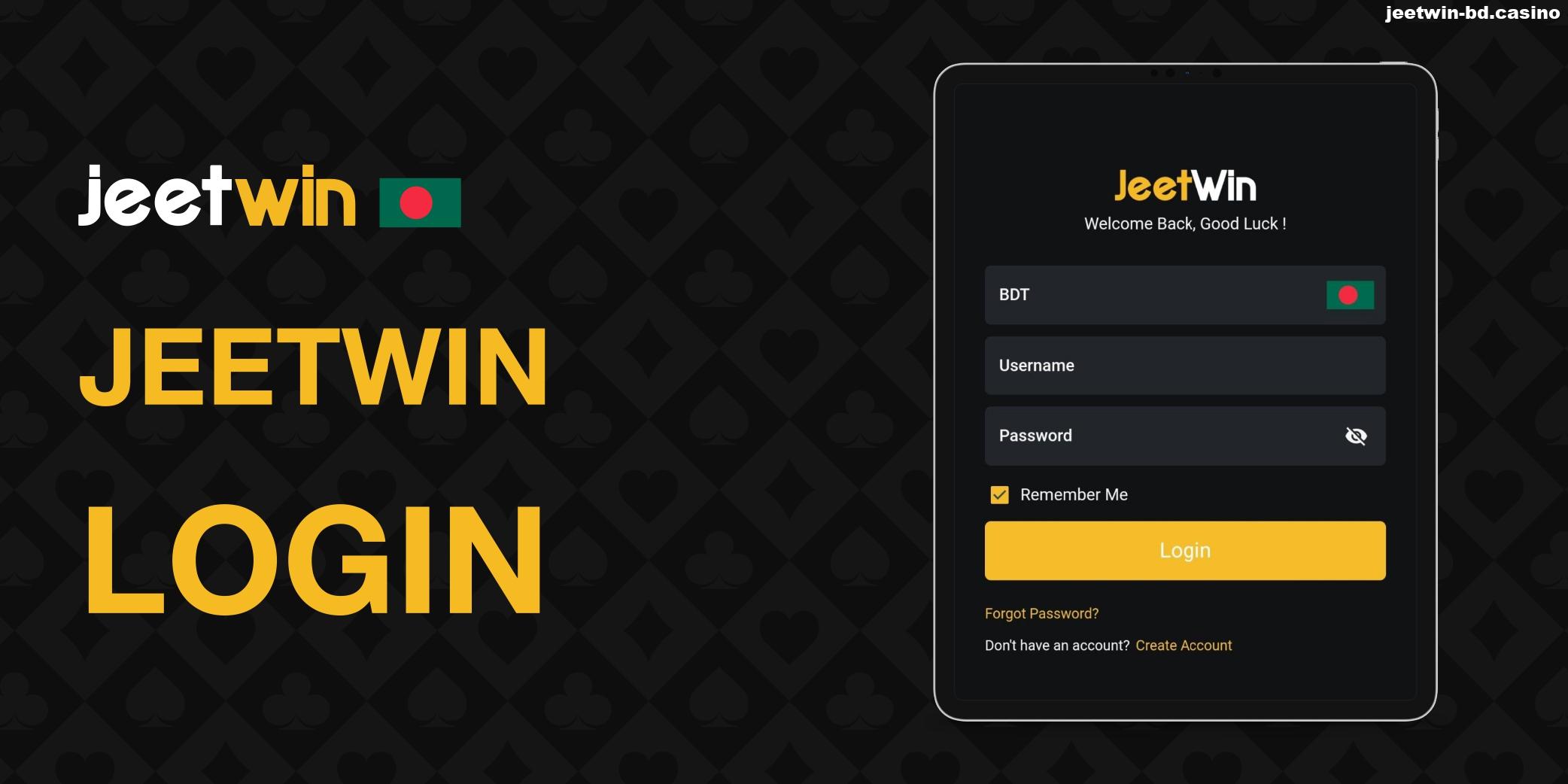 How to login Jeetwin BD casino