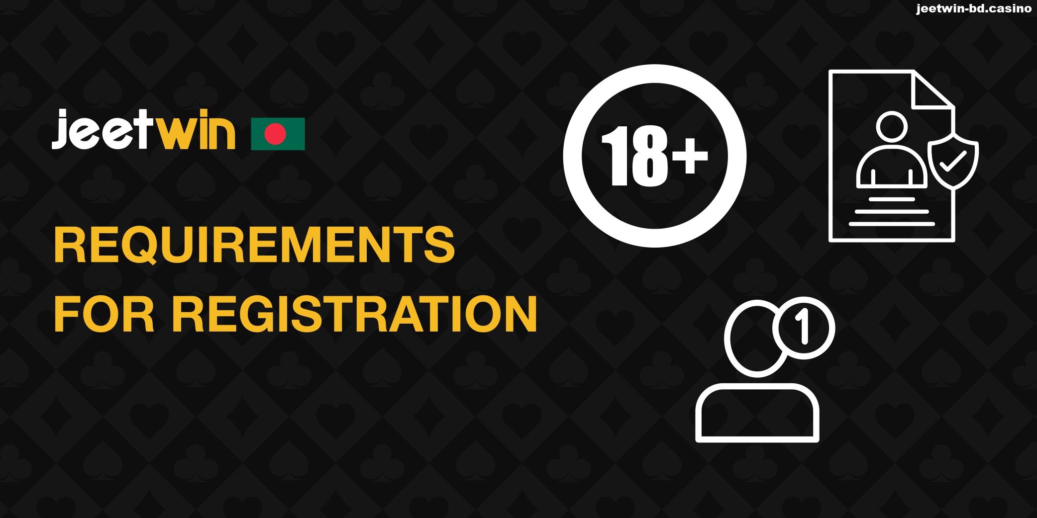 Jeetwin BD requirements for sign up