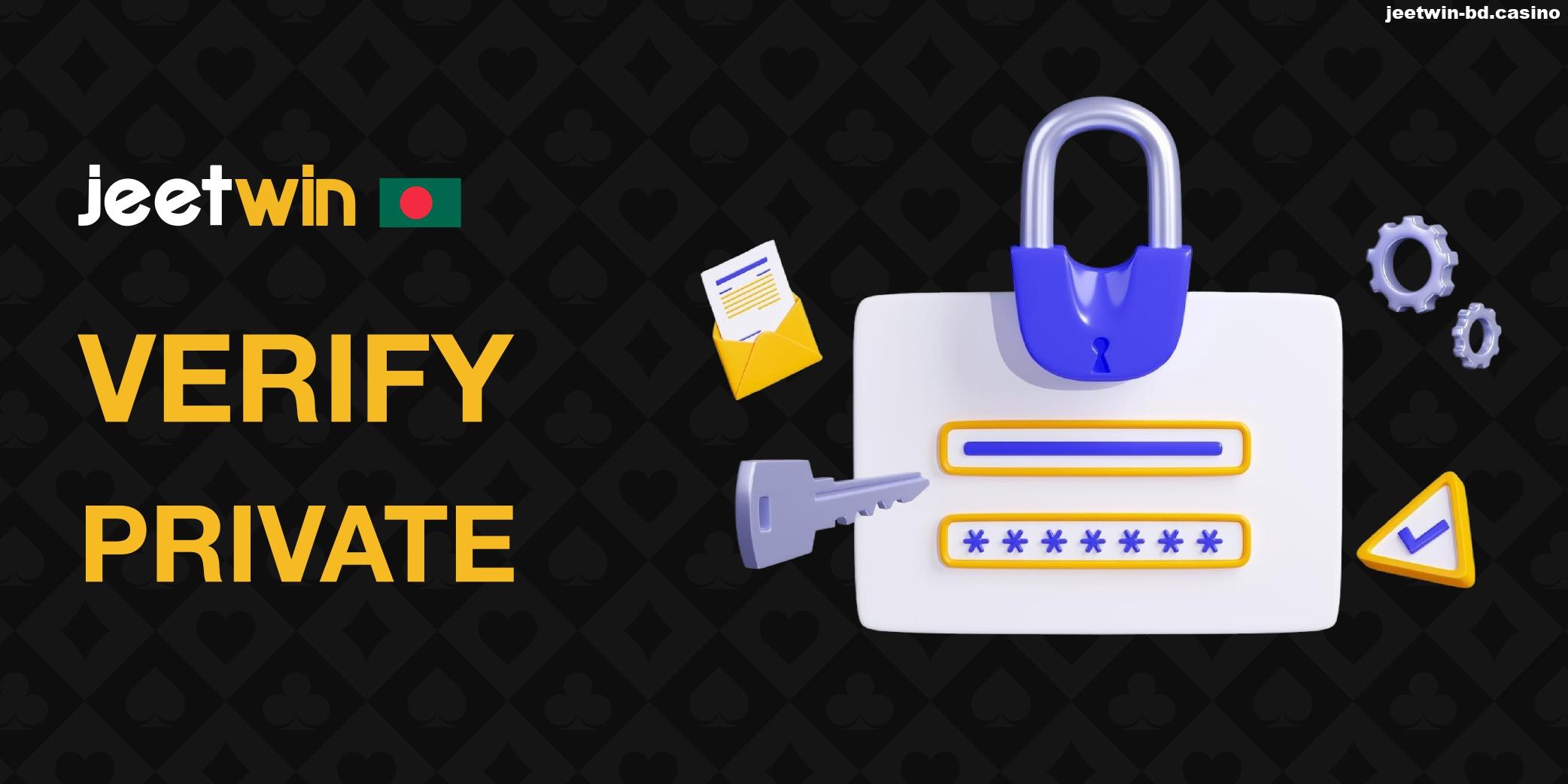 Jeetwin verify private details